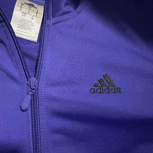 Adidas three black stripe purple track jacket - Picture 4 of 4